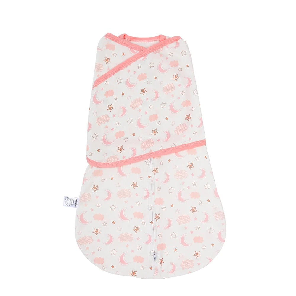 couverture-emmaillotage-lune-nuage-etoile-couleur-rose